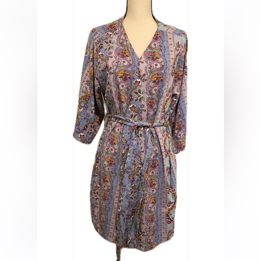 Vera Bradley Women’s Floral Paisley Robe Belt Pockets Gently Used size S-M